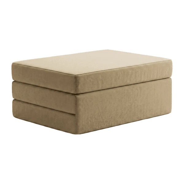 Vikbar madrass efter mått i velour - Sand - S6002