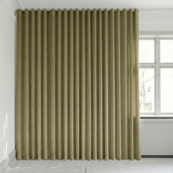 Sammetsgardin efter mått – Bris - Khaki Green - C2612