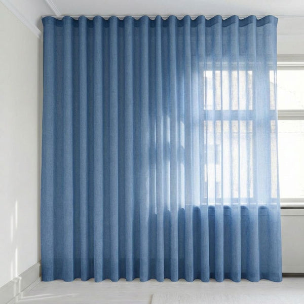 Transparent gardin efter mått – Suula - Steel Blue - C1511