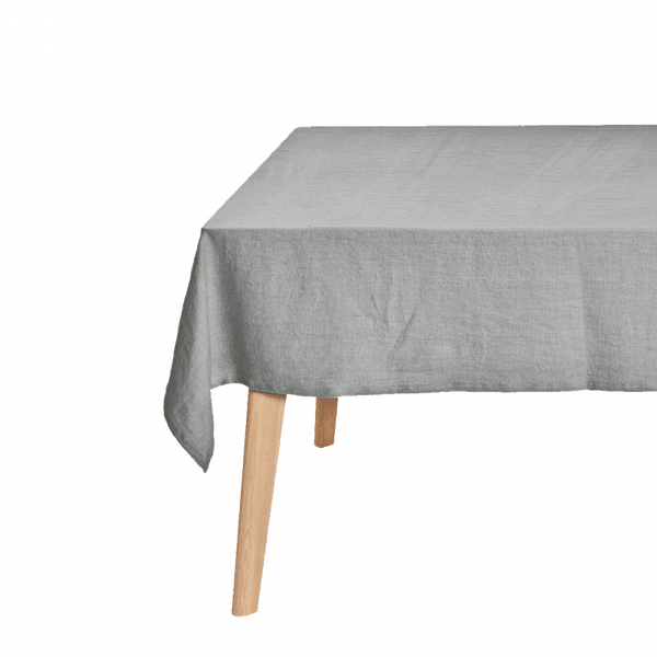 Ljusgrå duk i ekologiskt linne