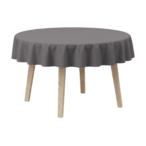 Rund duk i bomullsblandning - Grey - D1039´