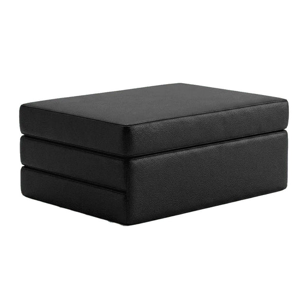 Vikbar madrass efter mått i konstläder - Black - S3107