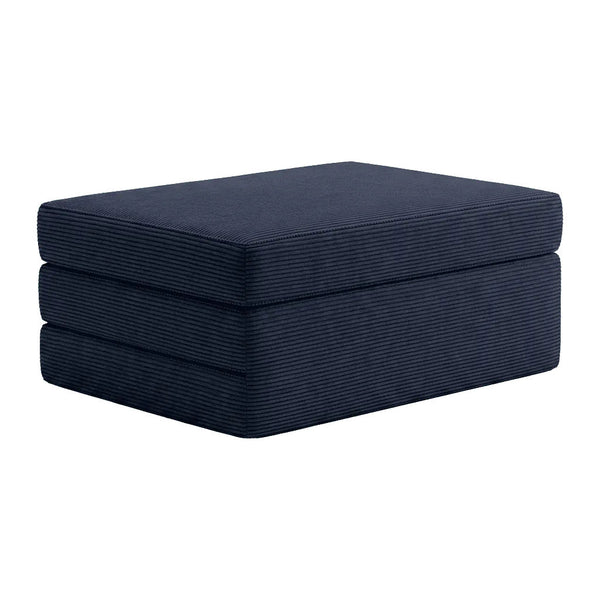 Vikbar madrass efter mått i velvet - Denim - S2509