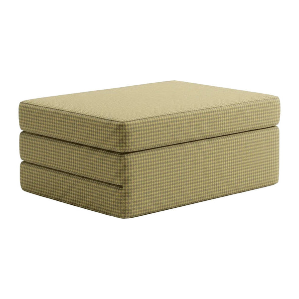 Vikbar madrass efter mått i mönstrad ull - Oil Yellow - S7103