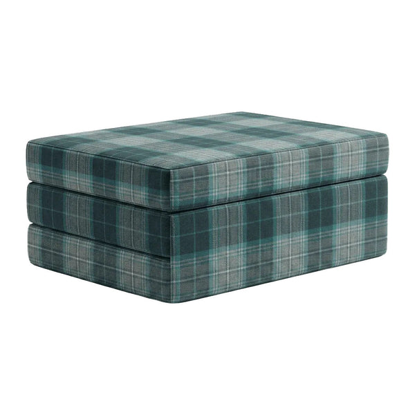 Vikbar madrass efter mått i mönstrad ull - Midnight Navy - S7209