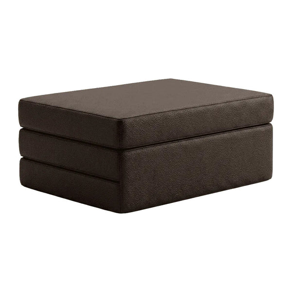 Vikbar madrass efter mått i läder - Dark Brown - S3002