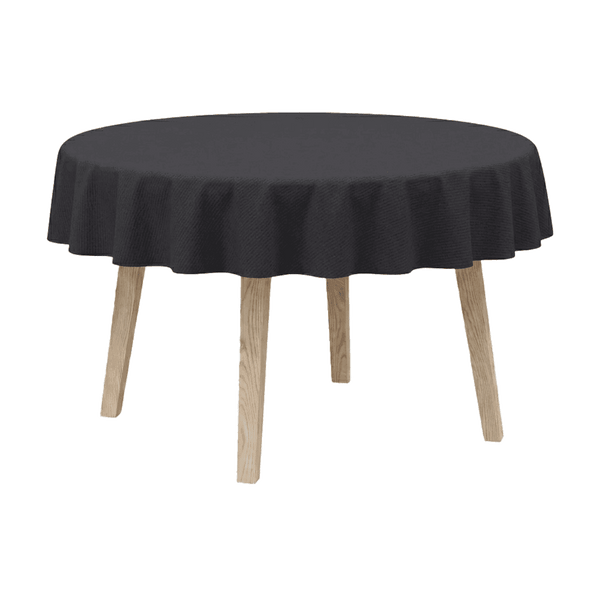 Rund duk i bomullsblandning - Black - D1037´