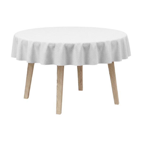 Rund duk i bomull - White - D1000¨
