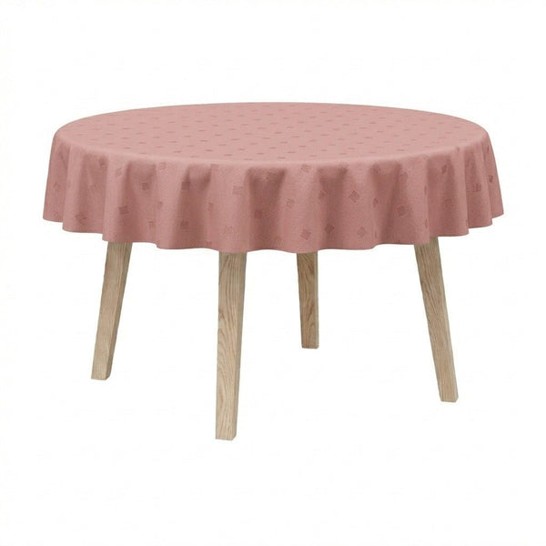 Rund duk i egyptisk damast - Grimpy pink - D1051'
