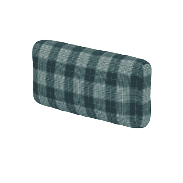 Mjuk ryggdyna efter mått i mönstrad ull - Midnight Navy - S7209