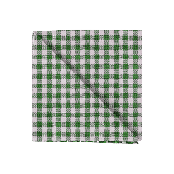 Rutig servett i bomull - Green check - D1020,